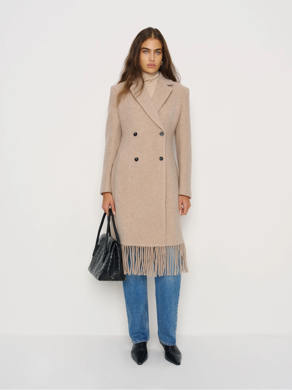 Nwt: Reformation Dakota Coat Ivory - Size Xl